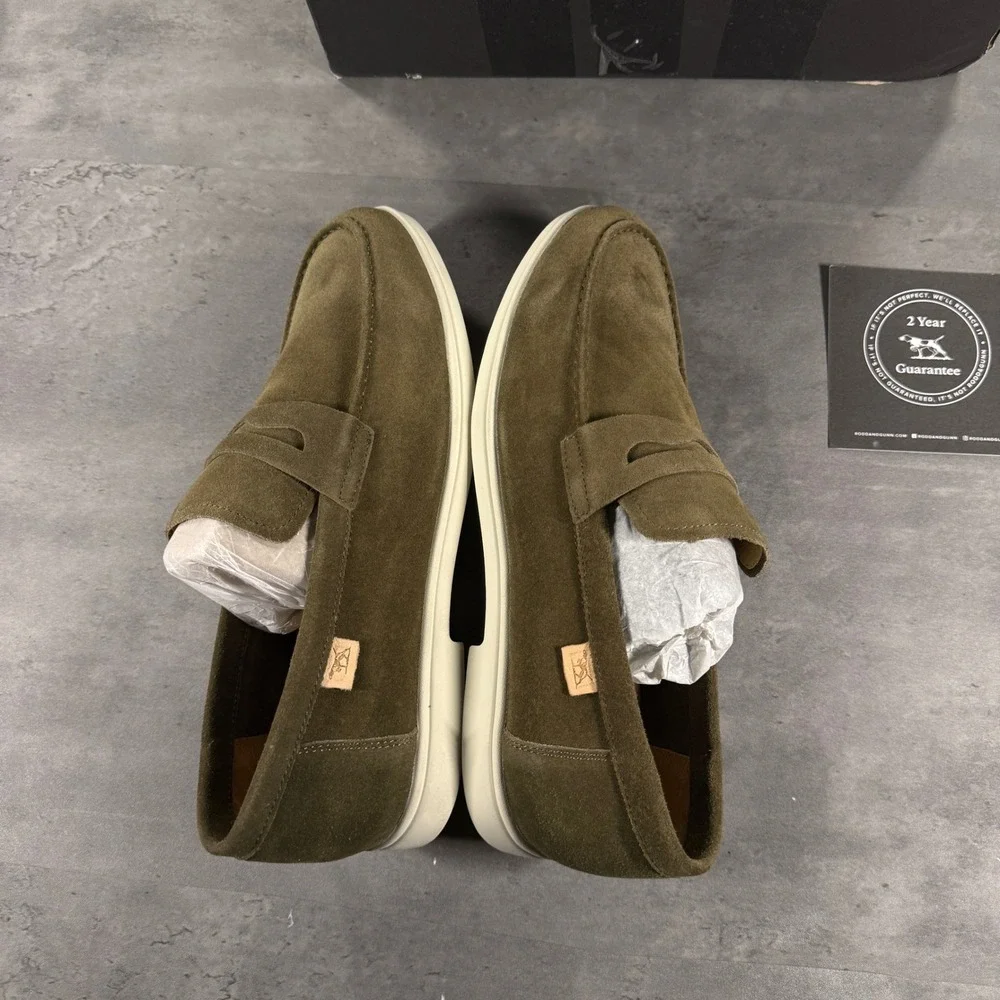 Rodd & Gunn Loafers Mens 11 Marsden Bay Olive Green Suede Penny Slip-On NEW